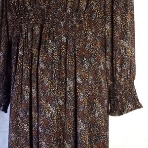 Christopher & Banks multi-colored puff sleeve dress